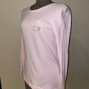 Vineyard Vines Pink and Navy Long Sleeve Shirt